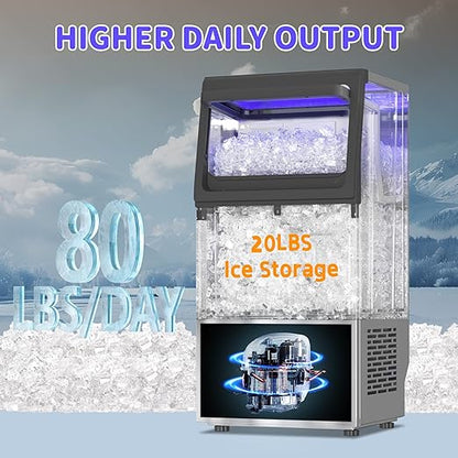 Commercial Nugget Ice Maker 80Lbs/24H