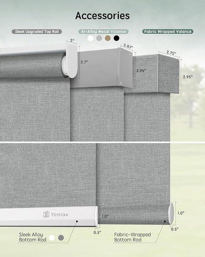 Yoolax Motorized Blinds with Remote, Automatic Window Shades Work with Alexa