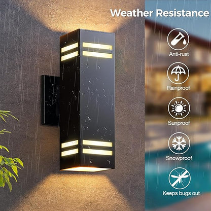 KIZON Modern Smart Porch Lights RGBCW, Dusk to Dawn Outdoor Lights Color