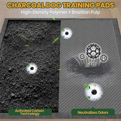 Gimars XXXL 31"x47" 40 Counts Odor-Control Charcoal Pee Pads for Dogs, Super-Absorbent and Leak-Proof Pet Training Pee Pads, Disposable Charcoal Puppy Pads Suitable for Dogs, Cats and Rabbits