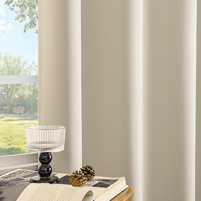 Beauoop 100% Blackout Curtains 84 Inch Long 2 Panels