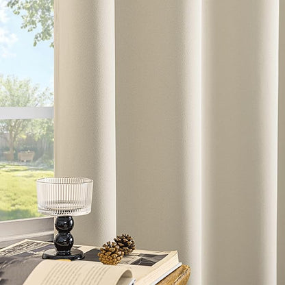 Beauoop 100% Blackout Curtains 84 Inch Long 2 Panels
