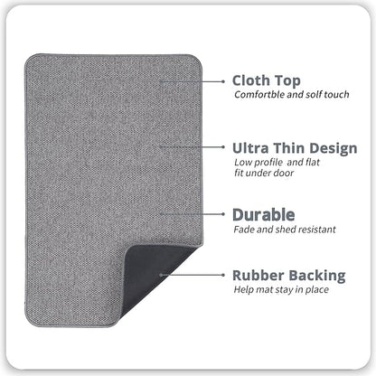Bath Mat,Ultra Thin Bathroom Rugs,Rubber Bath Mats for Bathroom,No Slip Bath Rugs,Quick Dry,Machine Washable,Low Pile,Absorbent,Shower Outside,Sink,Home Decor Accessories.Grey,1'8"x2'8"(20x32inch)