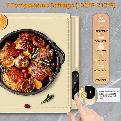 Graphene Food Warming Mat, Extra Large Electric Warming Tray