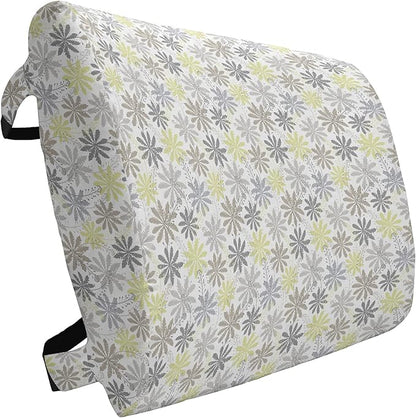 Ambesonne Floral Lumbar Pillow, Print of Shepherd's Purse Silhouettes in Mute Pastel Shades, Soft Back Cushion for Office Chairs with Adjustable Straps, 14" x 13", Dust Dimgray