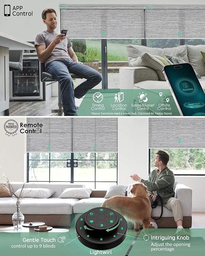 Yoolax Motorized Blinds with Remote, Smart Blinds