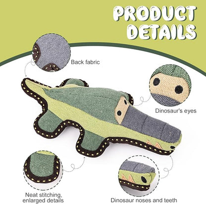 Tough Durable Squeaky Dog Toys for Aggressive chewers Interactive to Keep Them Busy, Funny Plush Dogs Toy for Small Medium Large Chewer Cute Birthday Gift (Crocodile)