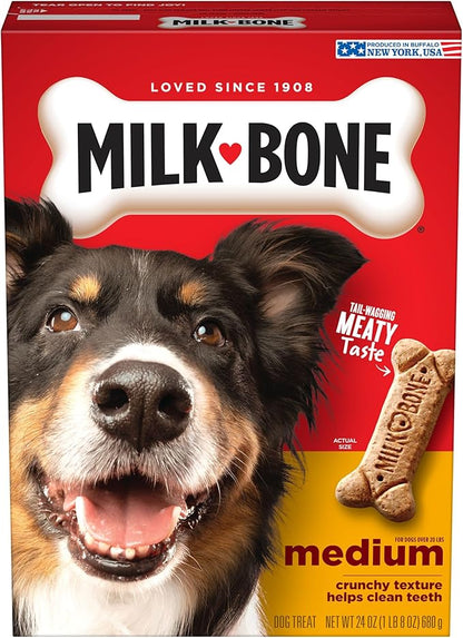 Milk-Bone Original Dog Treats Biscuits for Medium Dogs, 24 Ounces (Packaging May Vary)