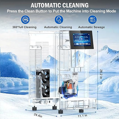 Nugget Ice Maker Countertop, 60 LBS/Day, 5LBS Ice Bin, Water Dispenser