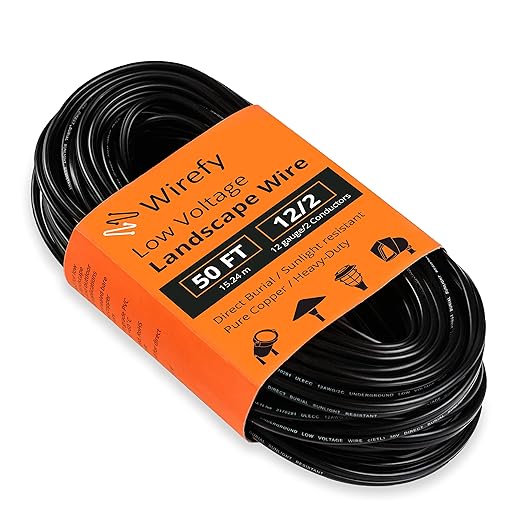 Wirefy 12/2 Low Voltage Landscape Wire 50 ft | Low Voltage Landscape Lighting