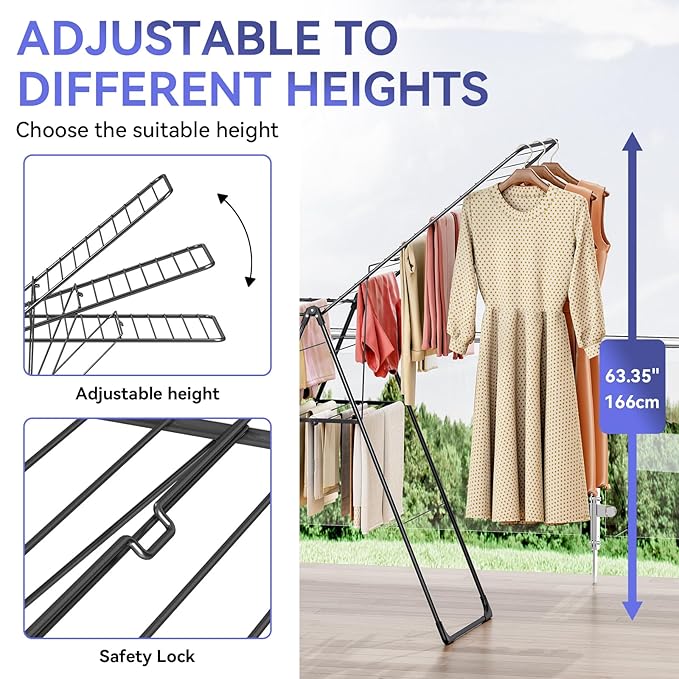 APEXCHASER Clothes Drying Rack, Foldable Oversized Drying Rack Clothing