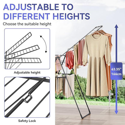 APEXCHASER Clothes Drying Rack, Foldable Oversized Drying Rack Clothing