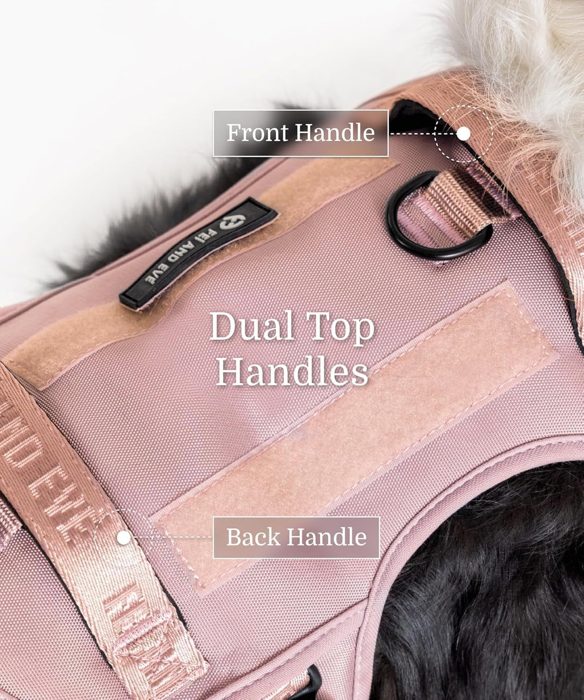 2025 New Edition, Fei & Eve MagEase Dog Harness - 3-Second Magnetic Buckles | 3-Point No-Pull Control | Heavy-Duty 900D Nylon | Dual Safety Handles | Breathable Mesh | Adjustable Fit | X-Large, Pink