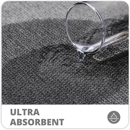 Bath Mat,Ultra Thin Bathroom Rugs,Rubber Bath Mats for Bathroom,No Slip Bath Rugs,Quick Dry,Machine Washable,Low Pile,Absorbent,Shower Outside,Sink,Home Decor Accessories.Dark Grey,1'5"x2'3"(2 Pack)