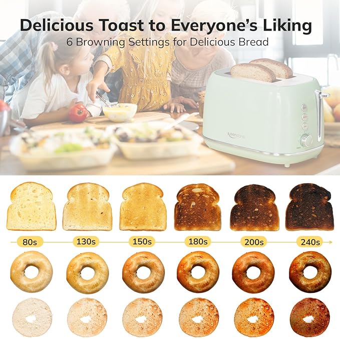 2 Slice Stainless Steel Toaster Retro