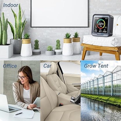 INKBIRDPLUS 6-in-1 Indoor Air Quality Monitor, Detects CO2, Temperature and