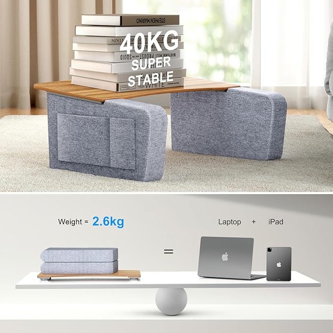 UPERGO Reading Pillow for Lap, Lap Desk Pillow with Arm Rest for Adult, Large Broad for Reading, Working, Gaming Crocheting Sitting in Bed Couch