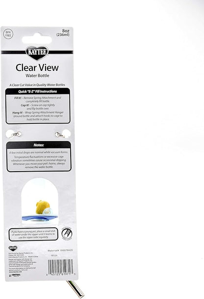 Kaytee Clear View Water Bottle for Pet Gerbils, Hamsters & Mice, 8 oz