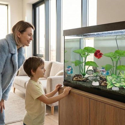 10 Pack Silk Aquarium Plants for Betta Fish Tank Decorations - Soft Fin-Safe Fish Tank Plants with Weighted Bases, Ideal Aquarium Decor for 5-40 Gallon Betta, Goldfish & Turtle Tanks Accessories