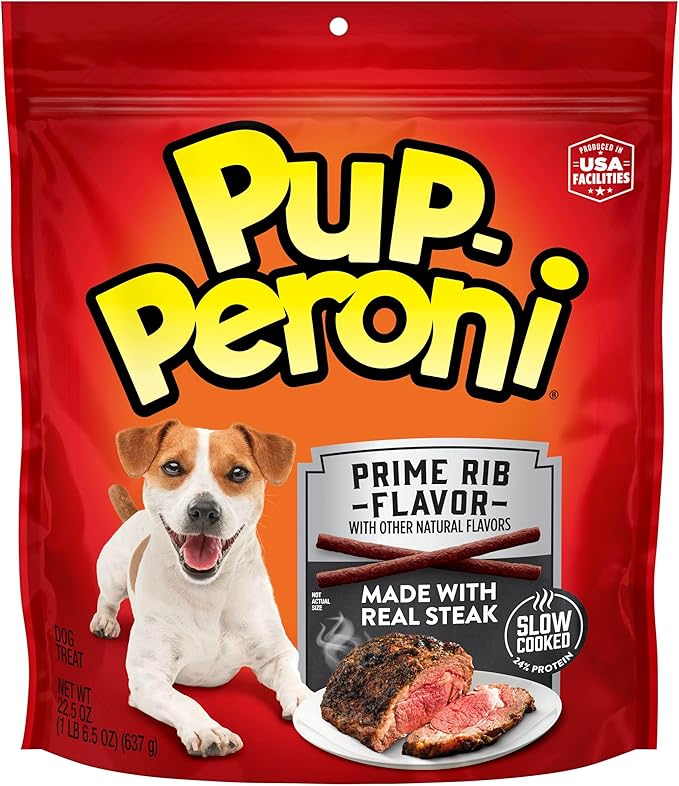 Pup-Peroni Dog Treats, Prime Rib Flavor, 22.5 Ounce, Made with Real Steak
