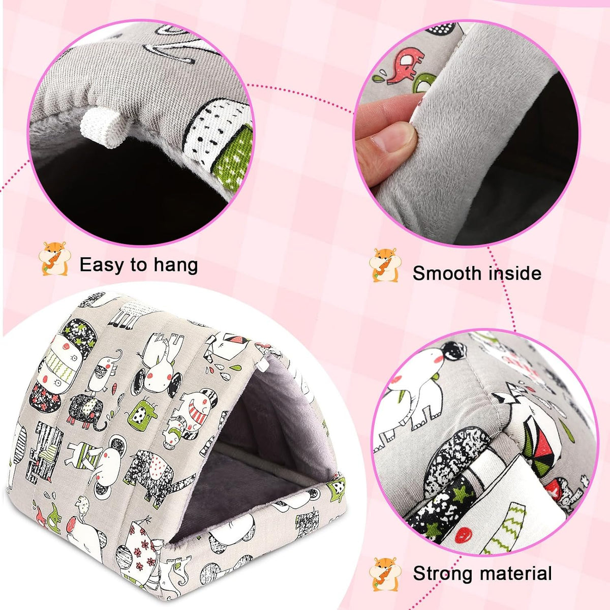 UPINS Guinea Pig Hideout,Guinea Pig Bed Washable Small Animal House Cage Accessories for Mouse Chinchillas Hamsters Hedgehogs Ferrets Bearded Dragons and Rats