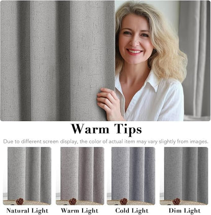 H.VERSAILTEX Linen Curtains 100% Blackout Curtains