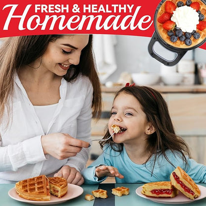 6" Stuffed Waffle Maker Rotating, Flip Waffles Maker Machine