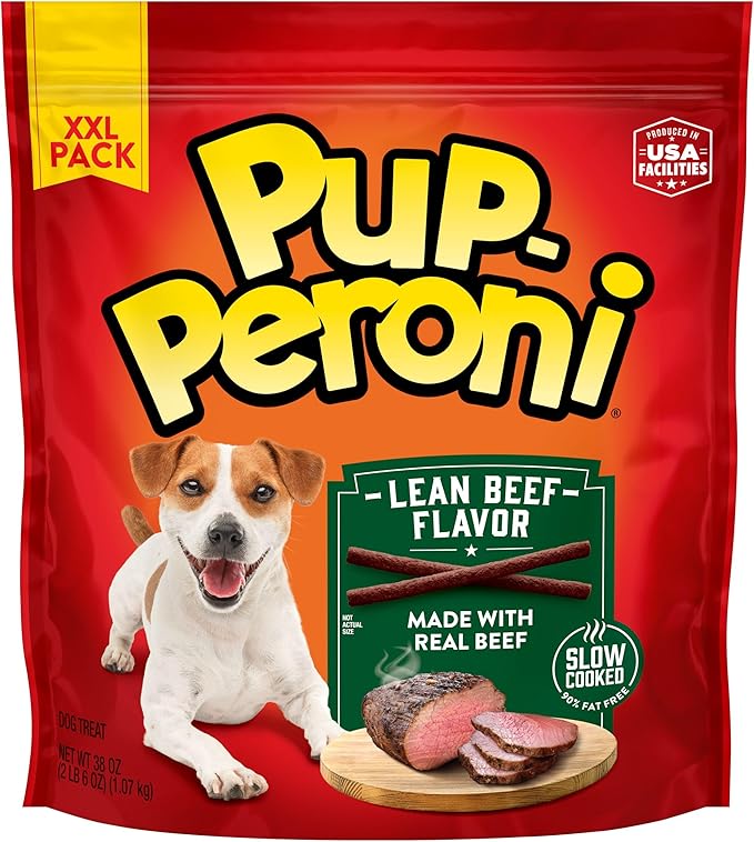 Pup-Peroni Dog Treats, Lean Beef Flavor, 38 Ounce, Made with Real Beef, 90% Fat Free