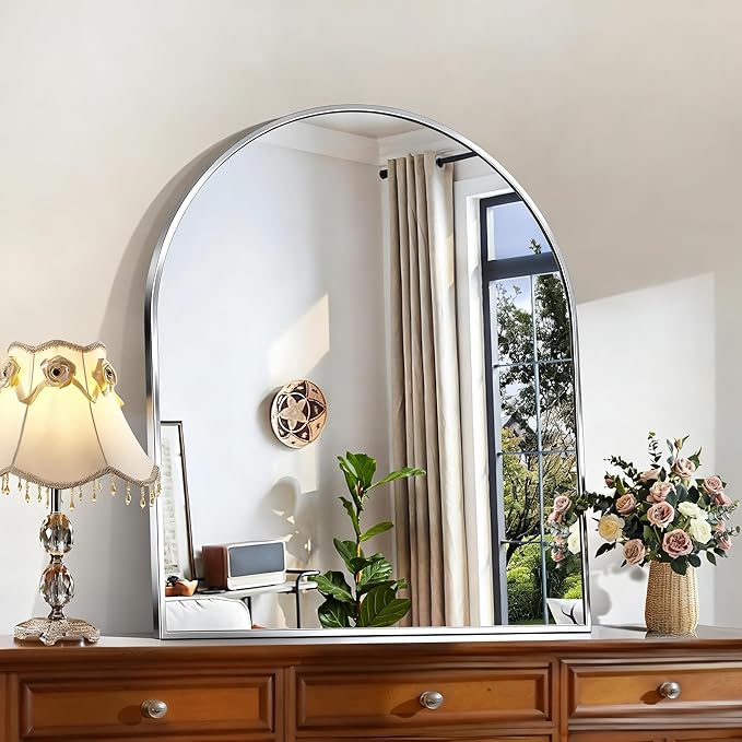 CIRCUMI Arched Wall Mirror, Metal Frame, Large Size
