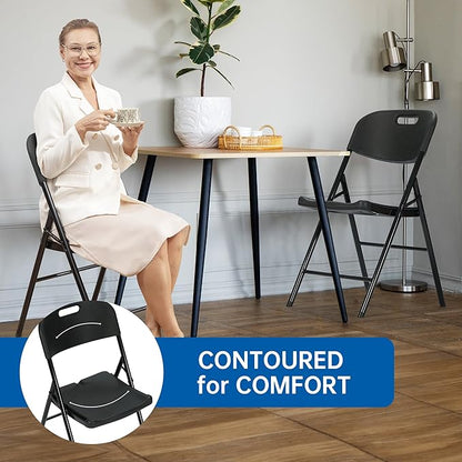 Winlice 60 Pack Thicker 800 LBS Black Folding Chairs, Commercial Grade Folding Chair, Foldable Chairs for Events