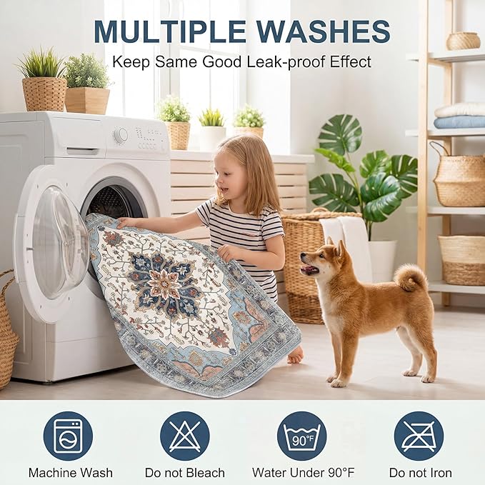 Washable Pee Pads for Dogs,Great Urine Absorbent Reusable Puppy Training Pads,Waterproof,Leak-Proof & Non-Slip Potty Pads for Whelping,Crate,Playpen,Bed.(Gray Floral,18"x24")