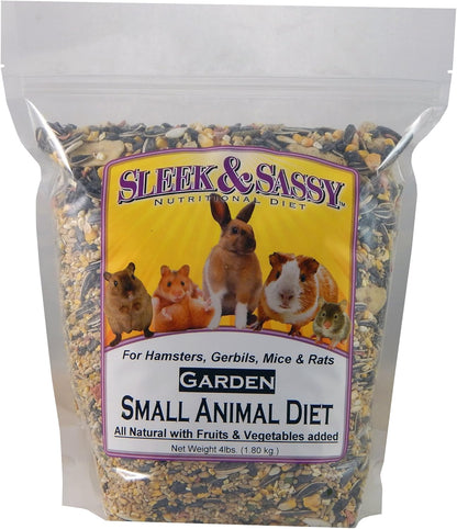 SLEEK & SASSY Garden Small Animal Food for Hamsters, Gerbils, Mice & Rats (4 lbs.)