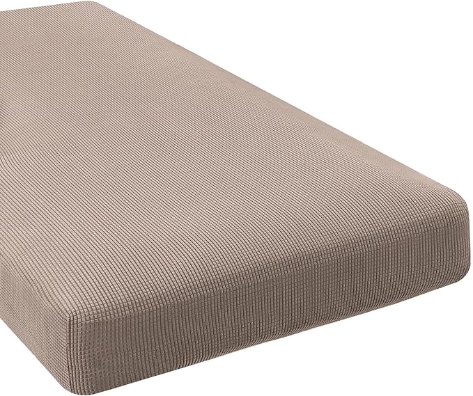 H.VERSAILTEX Super Stretch Individual Chaise Cover Sectional Couch Covers for L Shaped Sofa Both Left/Right Featuring Thick Jacquard Textured Twill Fabric (1 Piece Chaise Cover, Sand)