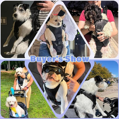 YUDODO Front Pet Carrier Backpack for Small Dog, Legs Out Dog Chest Carrier | Safety Belt, Ergonomic Support, Hands Free, Durable & Comfortable, For Walking Hiking Cycling, Blue, S