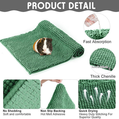 Amylove 4 Pcs Guinea Pig Cage Liner Guinea Pig Bedding Washable Fleece Pee Pads Reusable Small Animals Training Mat Small Animal Sleeping Bed for Bunny Hamster(Mixed Colors,16 x 24 Inch)