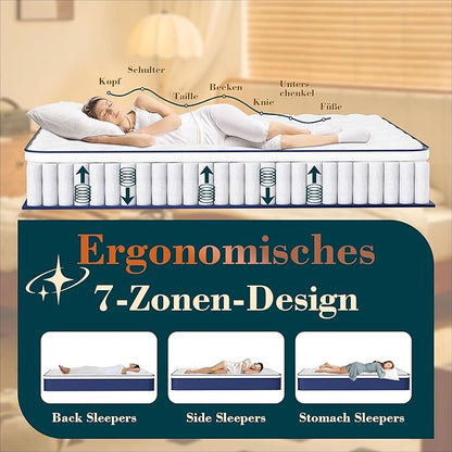 King Size Mattress - 12 Inch Gel Memory Foam Hybrid Mattress, Medium Firm, Pressure Relief & Motion Isolation, 100 Nights Trial, 75 * 80 in