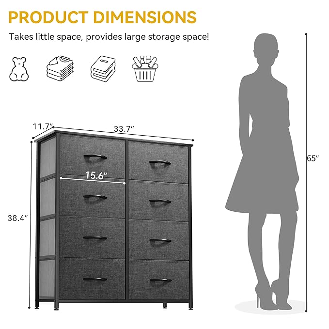 DWVO Dresser for Bedroom, Fabric Dresser