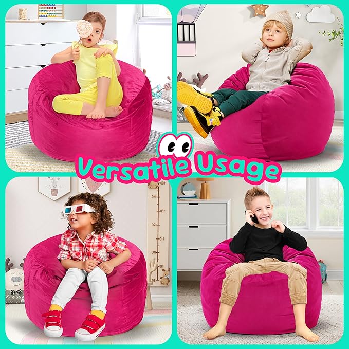 Hobestluk Bean Bag Chairs 2.5FT Bean Bag Chair with Memory Foam Filled & Machine Washable Cover,Beanbag Chair, Small Bean Bag Chairs for Playroom, Living Room, Bedroom