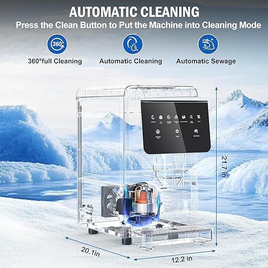 Nugget Ice Maker Countertop 50 LBS/Day, 5 LBS Ice Bin, Water Dispenser
