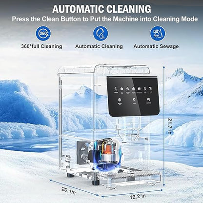 Nugget Ice Maker Countertop 50 LBS/Day, 5 LBS Ice Bin, Water Dispenser