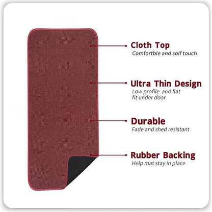 Bosap Christmas Bath Mat,Ultra Thin Bathroom Runner Rugs,Large Bath Mats for Bathroom,Quick Dry,Non-Slip,Machine Washable,Low Pile,Bath Rug,Shower Outside,Sink,Home Decor Accessories.Red,（17x59inch）
