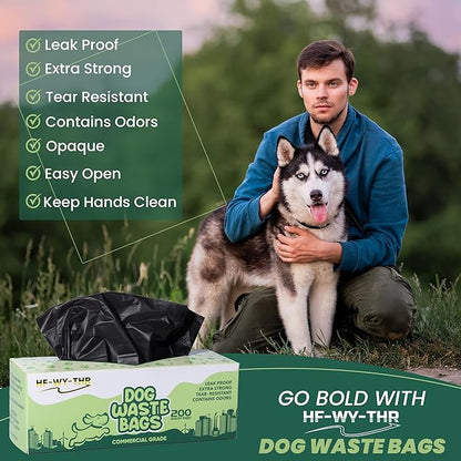 Dog Waste Bags 6000 Count - Thick Plastic Dog Poop Bags Rolls Replacements for Outdoor Disepensers - Leak Proof and Tear Resistant