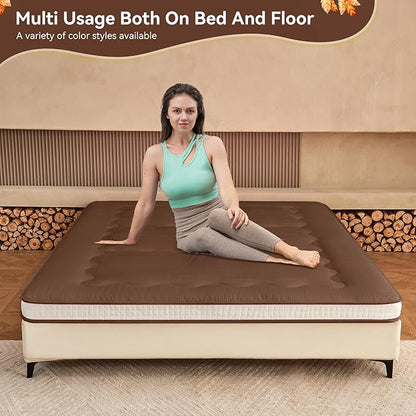 Dr.Futon Japanese Floor Futon Mattress Extra Thick Folding Roll Up Bed Topper Mat for Guest,Lounger and Tavel