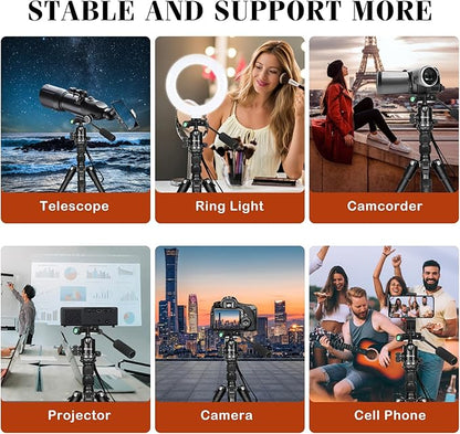 2 in1 Tripod for Camera & Hunting Tripods, 68" Camera Tripods & Monopods with Removable Handle, Aluminum Rifle Tripod & Shooting Stand, Heavy Duty Tripods for DSLR,Canon,Nikon,Sony, Extra Carry Bag