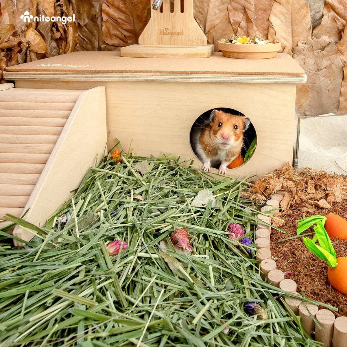Niteangel Natural & Soft Hamster Bedding Mate Small Animal Habitat Decor for Syrian Dwarf Hamsters Gerbils Mice Degus Bunny or Other Small-Sized Pet