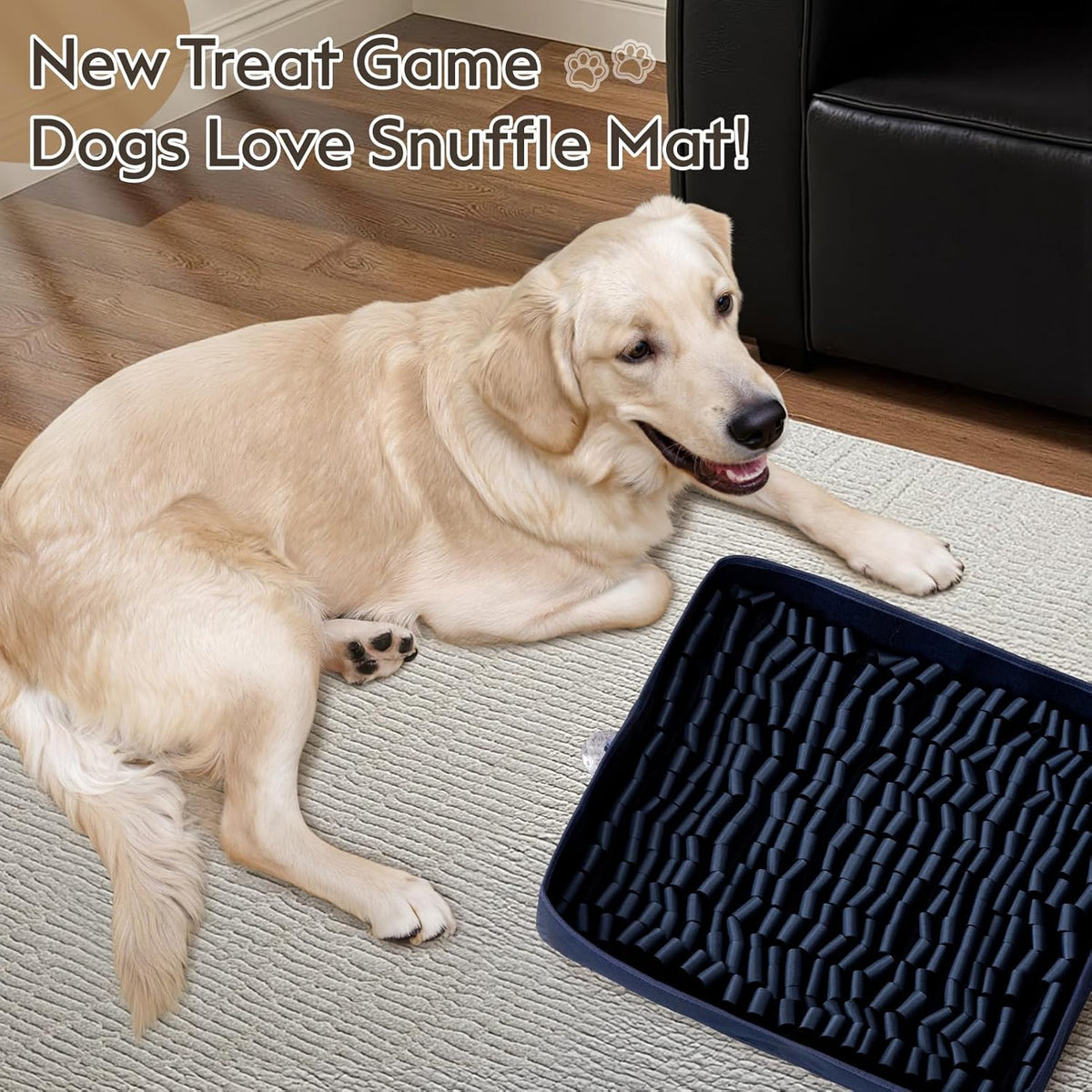Snuffle Mat for Dogs, Dog Puzzle Mat, Interactive Dog Toys for Enrichment,Sniff Mats with Non-Slip Backing,Suitable for Breeds and Sizes of Dogs (Navy, 17" X 15")