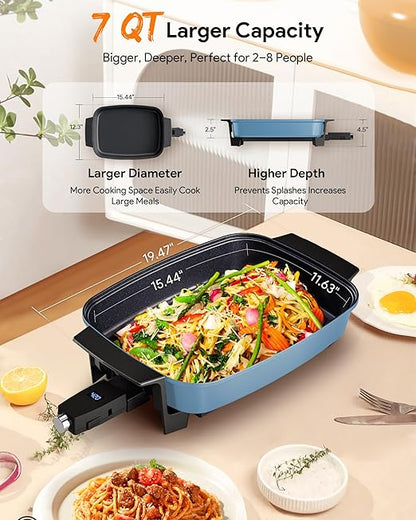 Nuwave Medley XL Digital Electric Skillet, Family Size Griddle w/Glass Lid