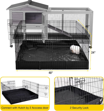 Aivituvin Rabbit Playpen Pet Pen Small Animal Cage with Waterproof Liner - Extension Playpen