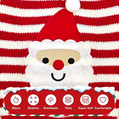PETCARE Santa Dog Sweater Christmas Funny Cute Red Striped Cat Sweater Vest Pet Holiday Dog Clothes Puppy Sweaters for Small Medium Large Dogs Cats Fall Winter Outfits Xmas Dogs Costume,XX-Large