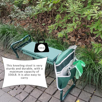 CNHZ FLOURISH Garden Kneeler and Seat Heavy Duty - Foldable Kneeling Stool with Large Tool Pouch & Storage Bag, Space-Saving, Ideal Gift for Gardeners, Seniors & Parents